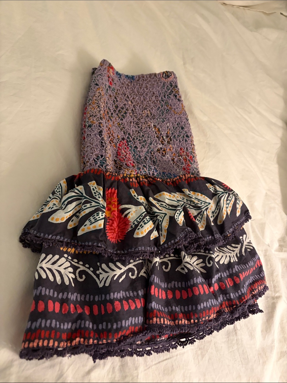 FARM Rio Floral Smocked Lavender Mini Skirt - Picture 3 of 5
